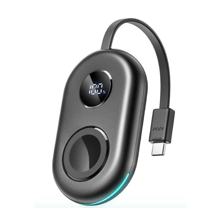 (5V/1A) 2000mAh Powerbank Ladegerät mit USB C Kabel für Apple Watch (JR-W09) - Schwarz