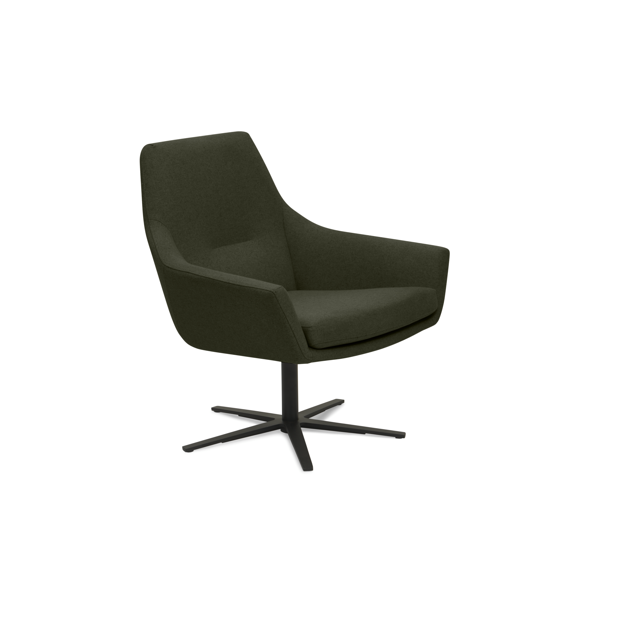Loods 5 Design fauteuil Dunk Stof: Facet Olive 53 | Frame Zwart