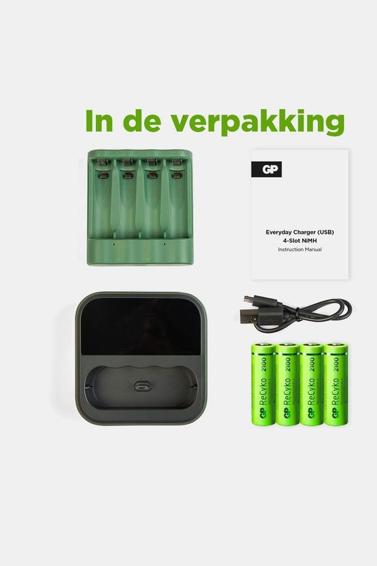 GP Batteries GP Batteries ISB Battery Charger B421 4 X Recyko AA 2100 Mah Do