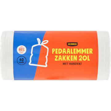 Jumbo Pedaalemmerzakken met Handvat 20 L 40 Stuks
