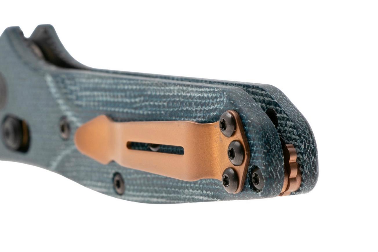 Benchmade Mini Osborne 945-04 Stonewashed M390, Blue Denim Micarta, zakmes, Warren Osborne design