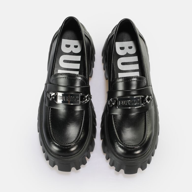 Lion Loafer Chaussures basses vegan, noir