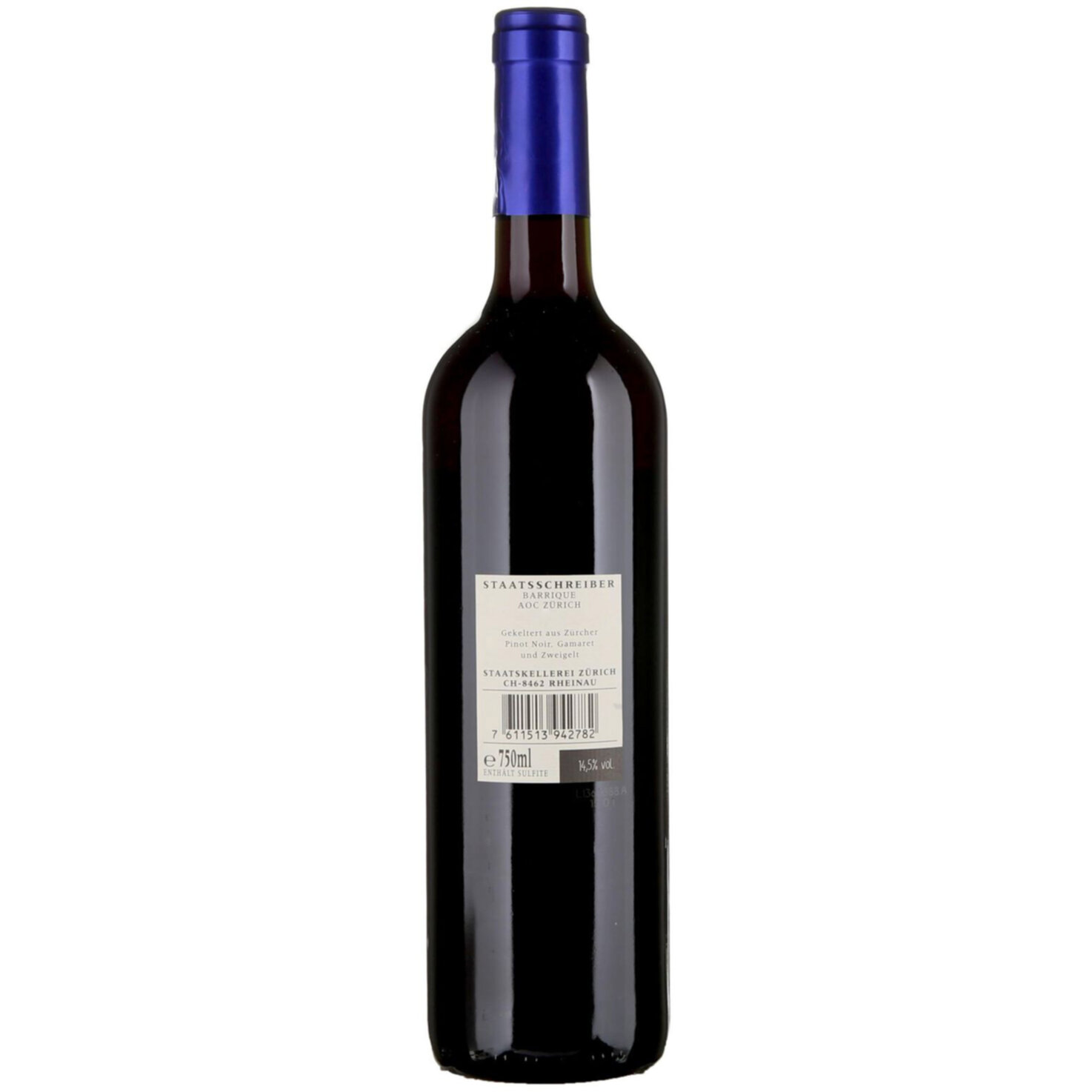 Zürich AOC Cuvée Barrique Staatsschreiber Staatskellerei Zürich -75cl