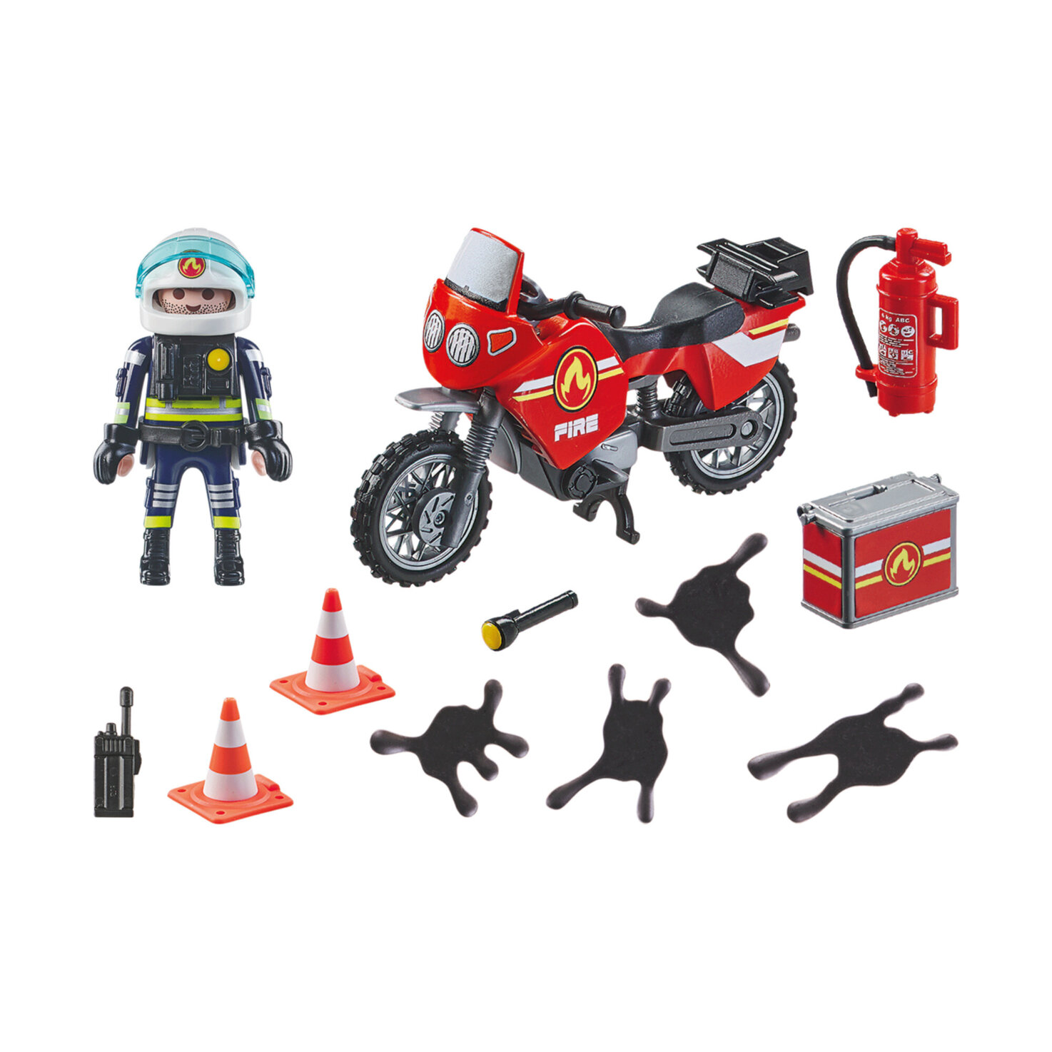 Playmobil Feuerwehrmotorrad am Unfallort 71466 4+