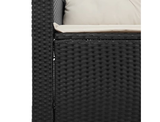 VIDAXL - Salon extérieur Salon de jardin 3 pcs avec coussins noir résine tressée