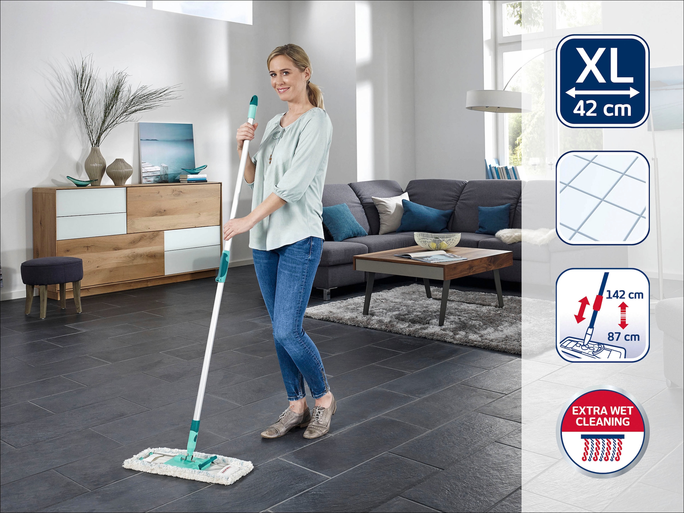 Leifheit Bodenwischer-Set »Profi XL cotton plus Telescope«