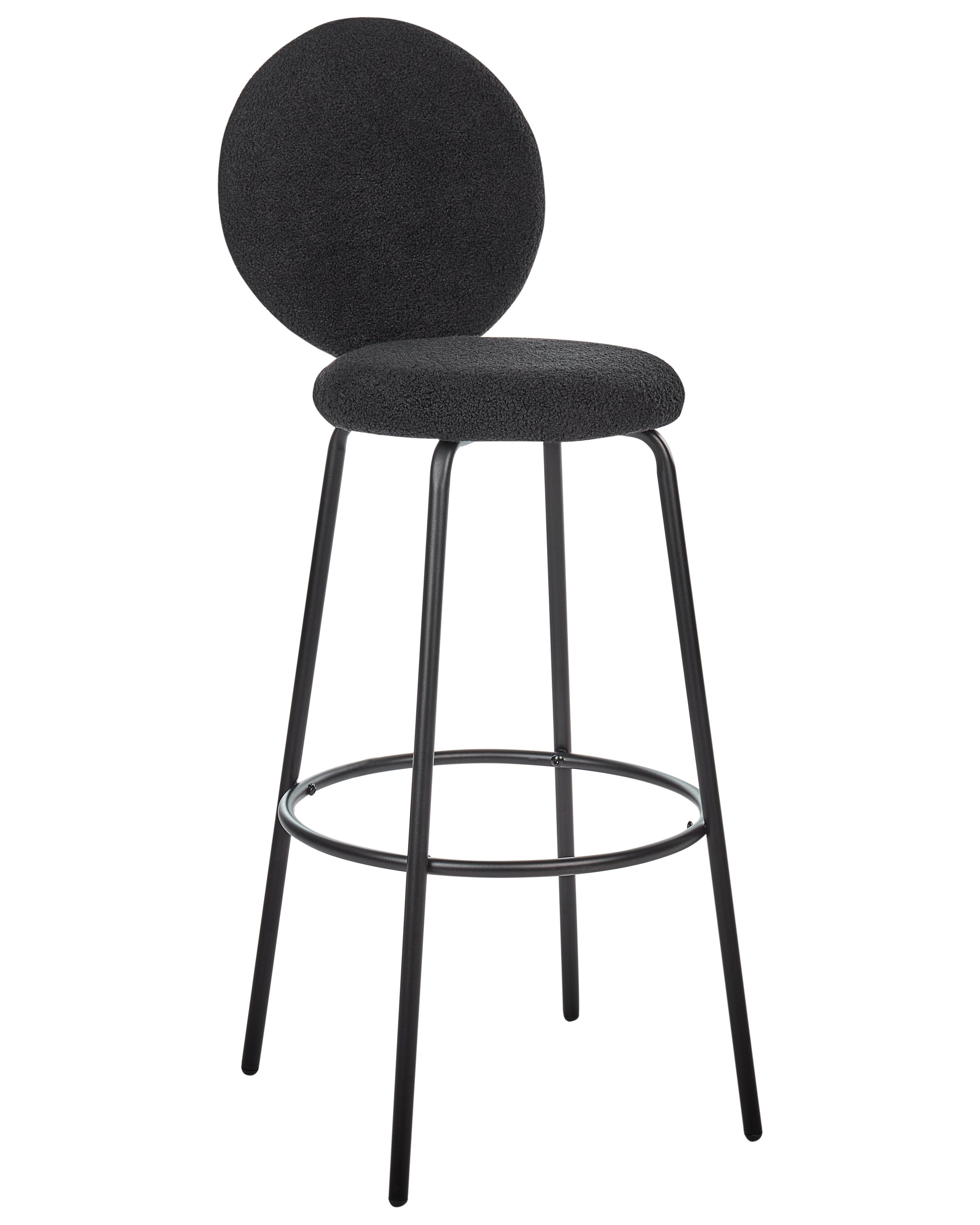 Set van 2 barstoelen EMERY Bouclé Zwart