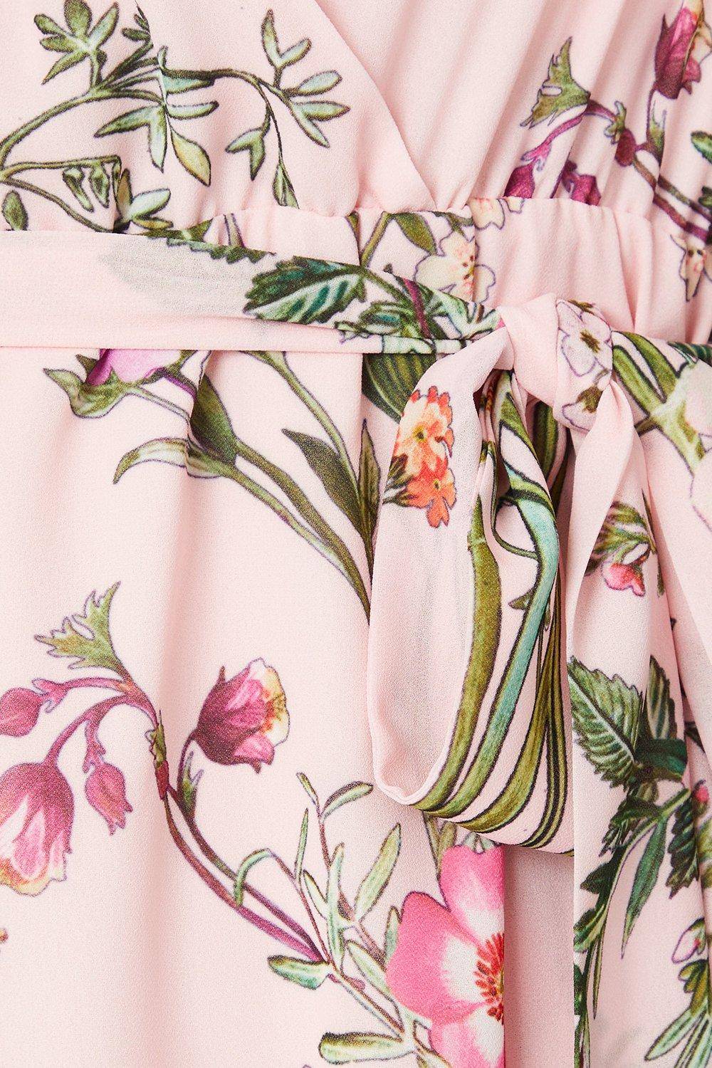 Wallis Robe Midi à Imprimé Floral et Volants pour Toute Occasion