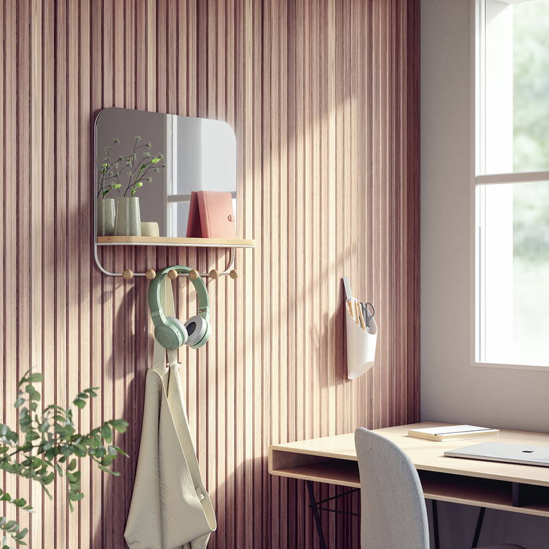 Umbra Spiegel mit Hakenleiste ESTIQUE