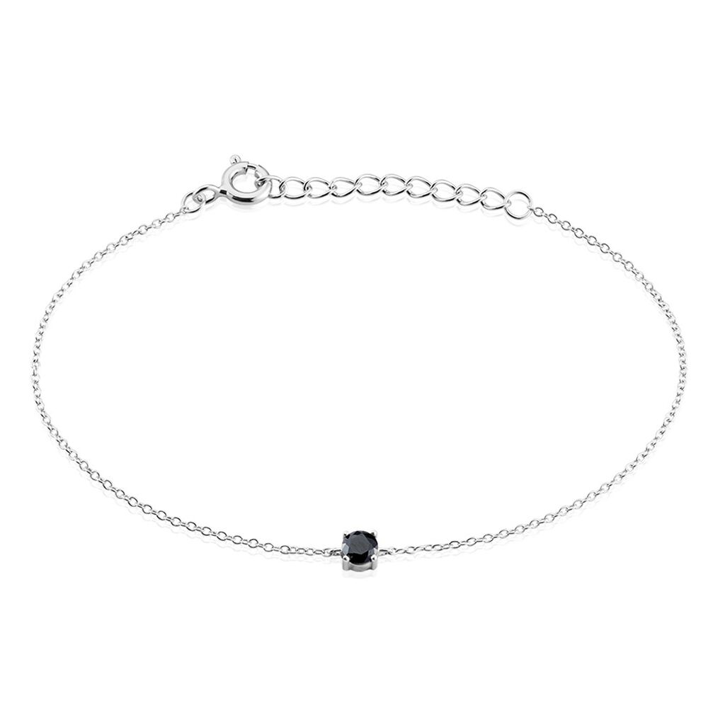 Bracelet Lylwenn Argent Blanc Oxyde De Zirconium Noir