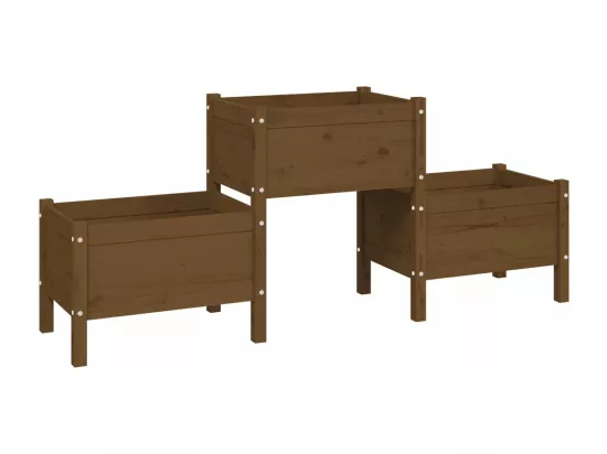 Jardinière bac lit surélevé bois marron 178.5 x 44 x 75 cm 02_0037467