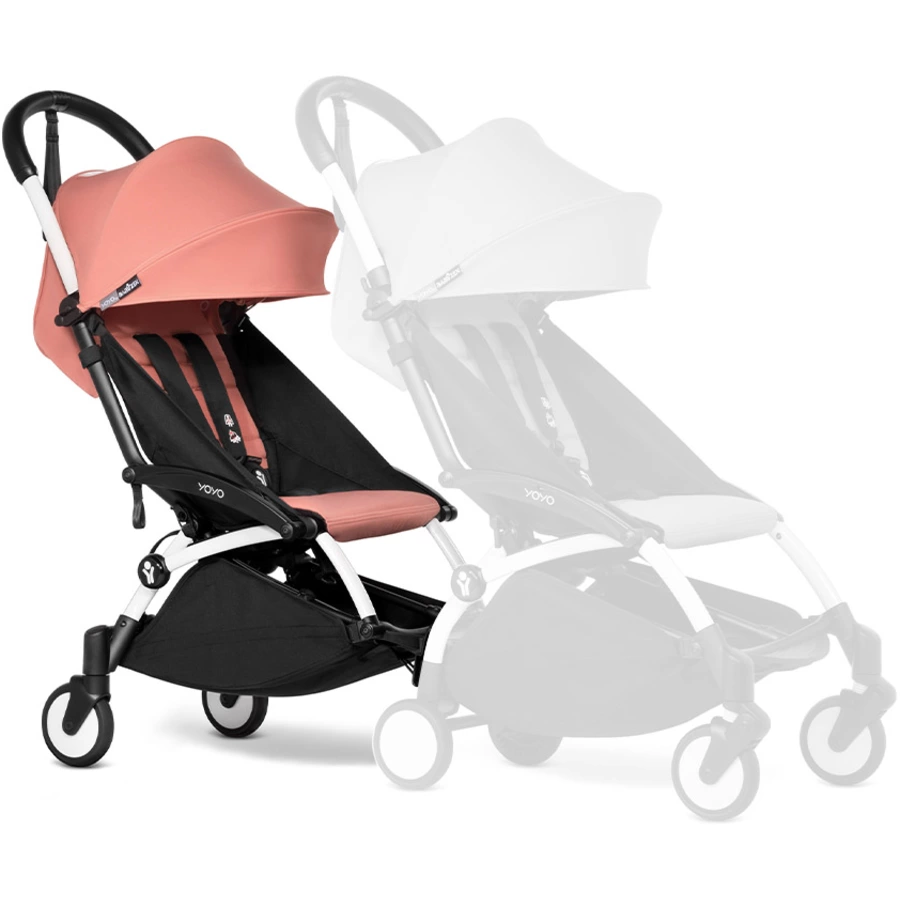 BABYZEN Kinderwagen YOYO 6+ connect White mit Textilset Ginger
