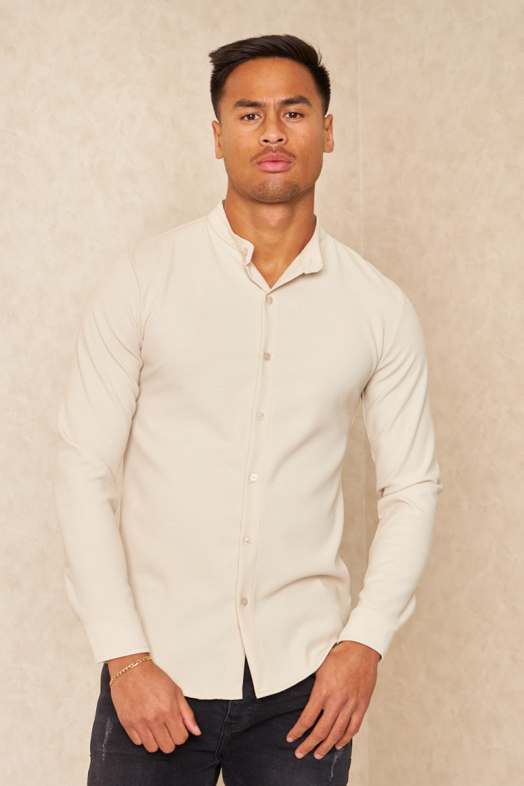 Chemise fluide texturée beige