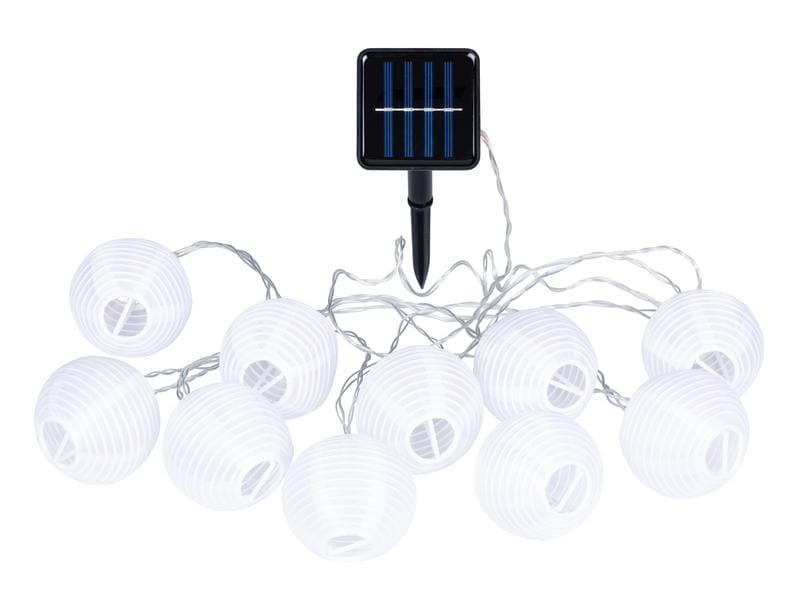 COCON Lichterkette LED Solar, Weiss, 3.7 m Dekorative Beleuchtung für den Balkon, die Terrasse oder den Garten
