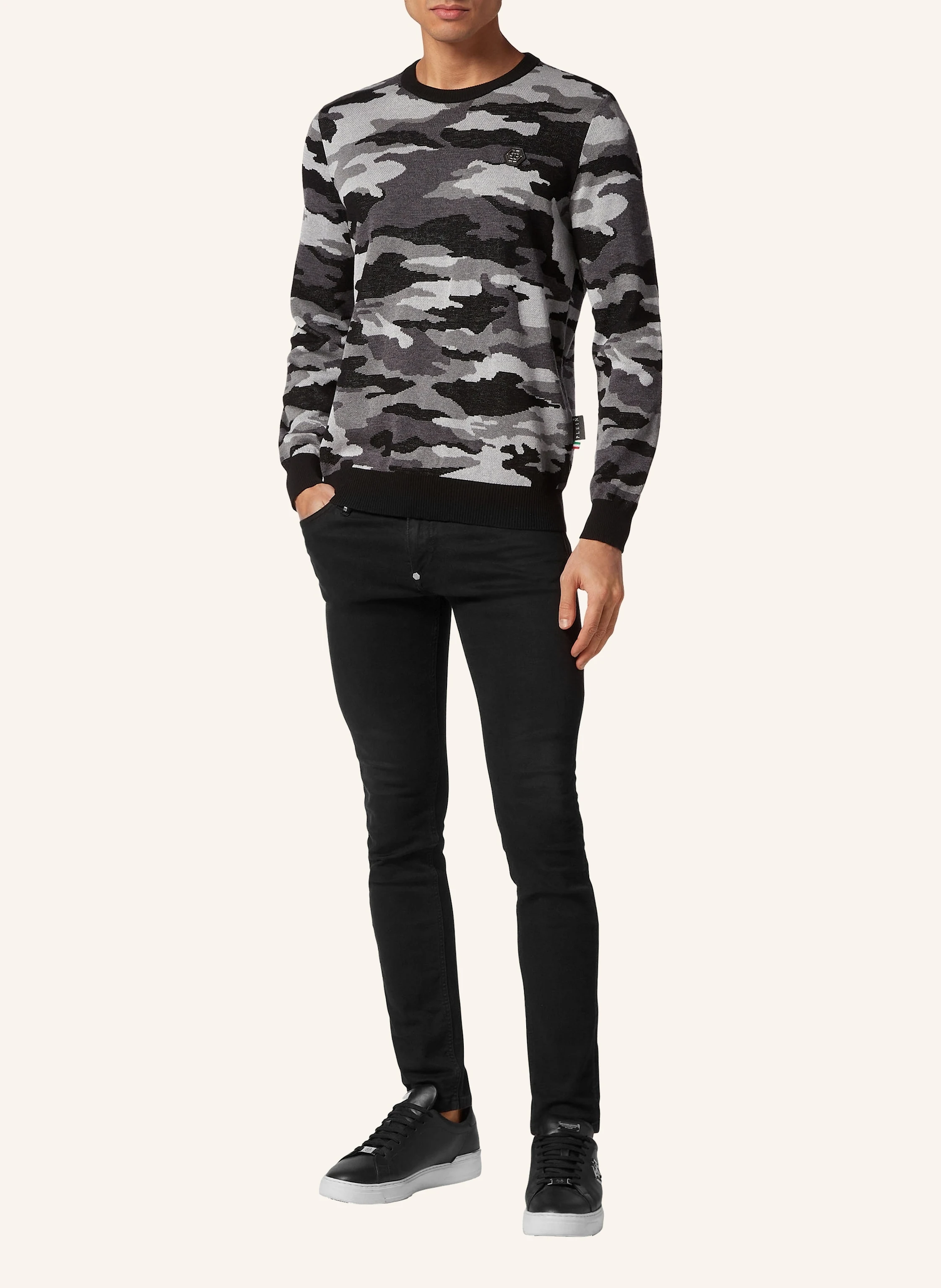 PHILIPP PLEIN PHILIPP PLEIN Rundhalspullover CAMOUFLAGE