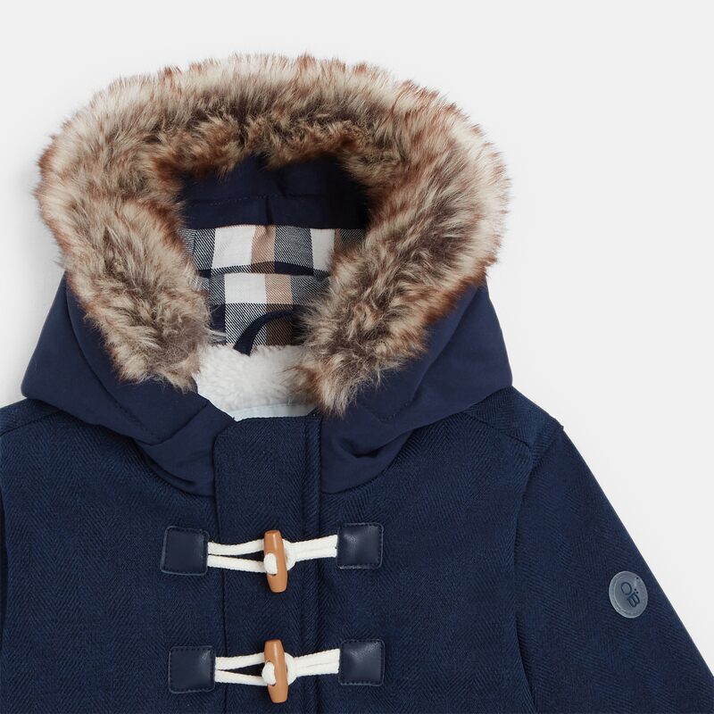 Manteau de ville imperméable à capuche bleu bébé garçon