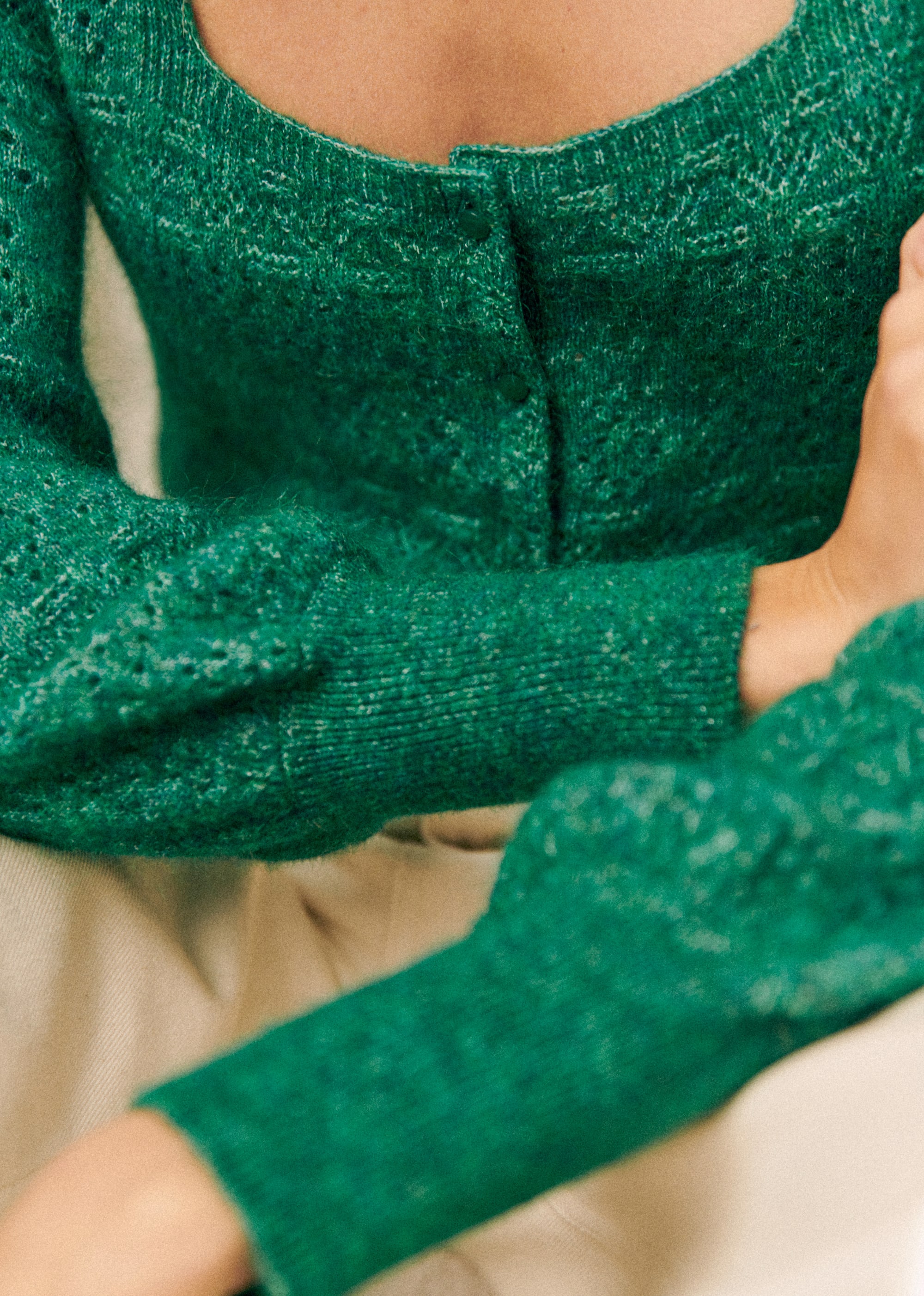 Gilet Esmée - Vert Emeraude - E-SHOP/MAILLE 5905506