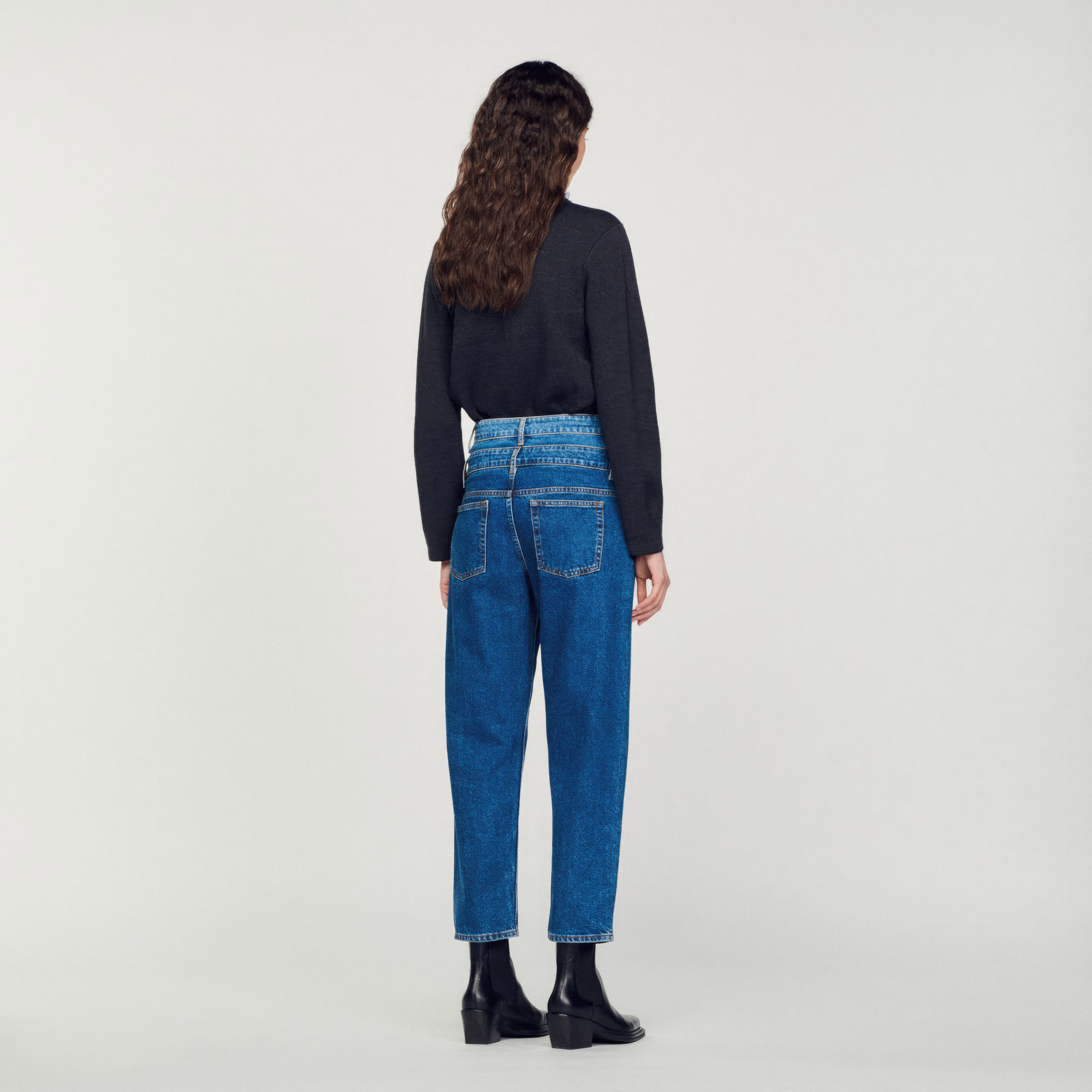 Jean trompe l'œil coupe mom