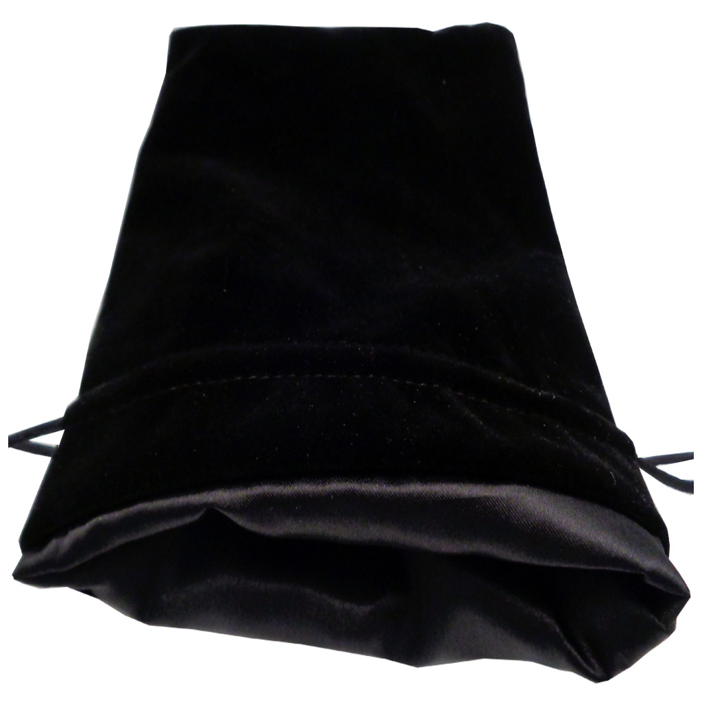 Bourse Velours doublé Satin - Noir 15x20cm
