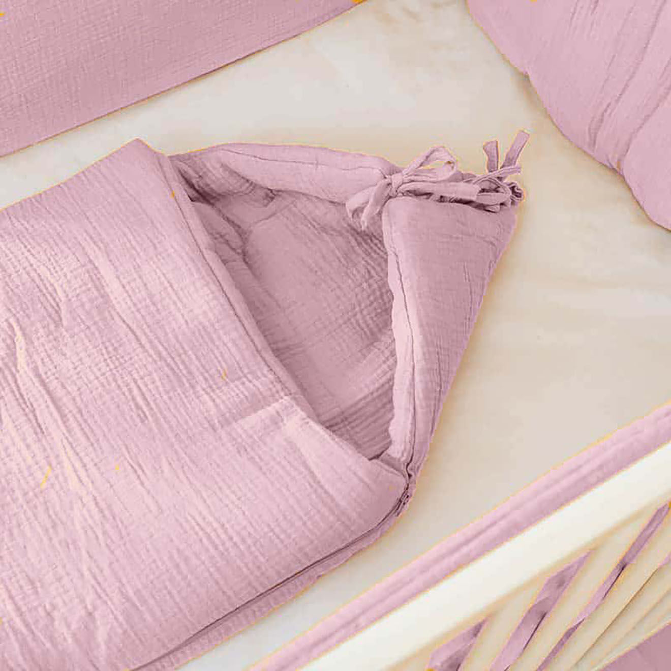 Papate Nid d'Ange en Coton Bio rose - 75x75 cm