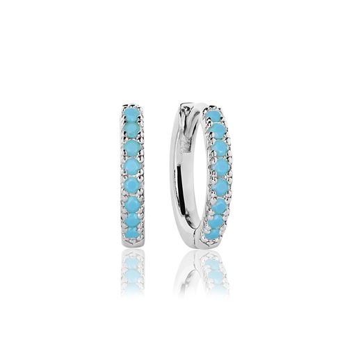 Sif Jakobs Jewellery Ellera Medio Øreringe, Sølv/Turkis