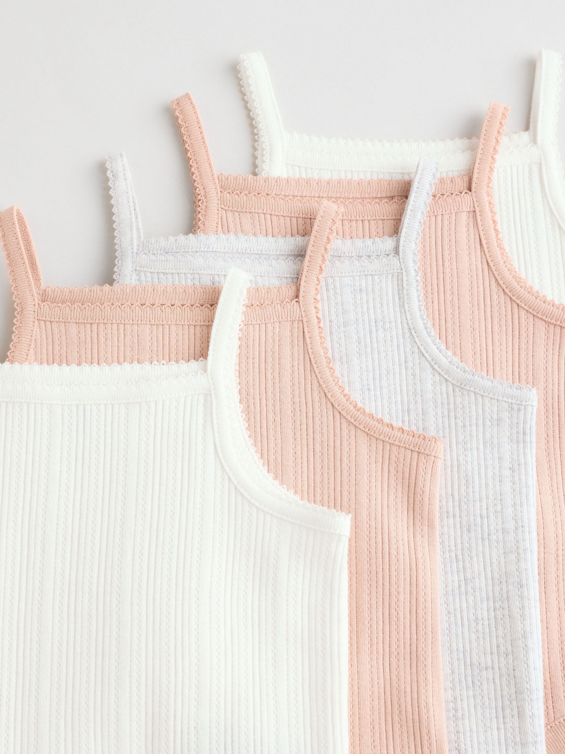 Roze - 5 Pack Vest Pointelle Baby Bodysuits