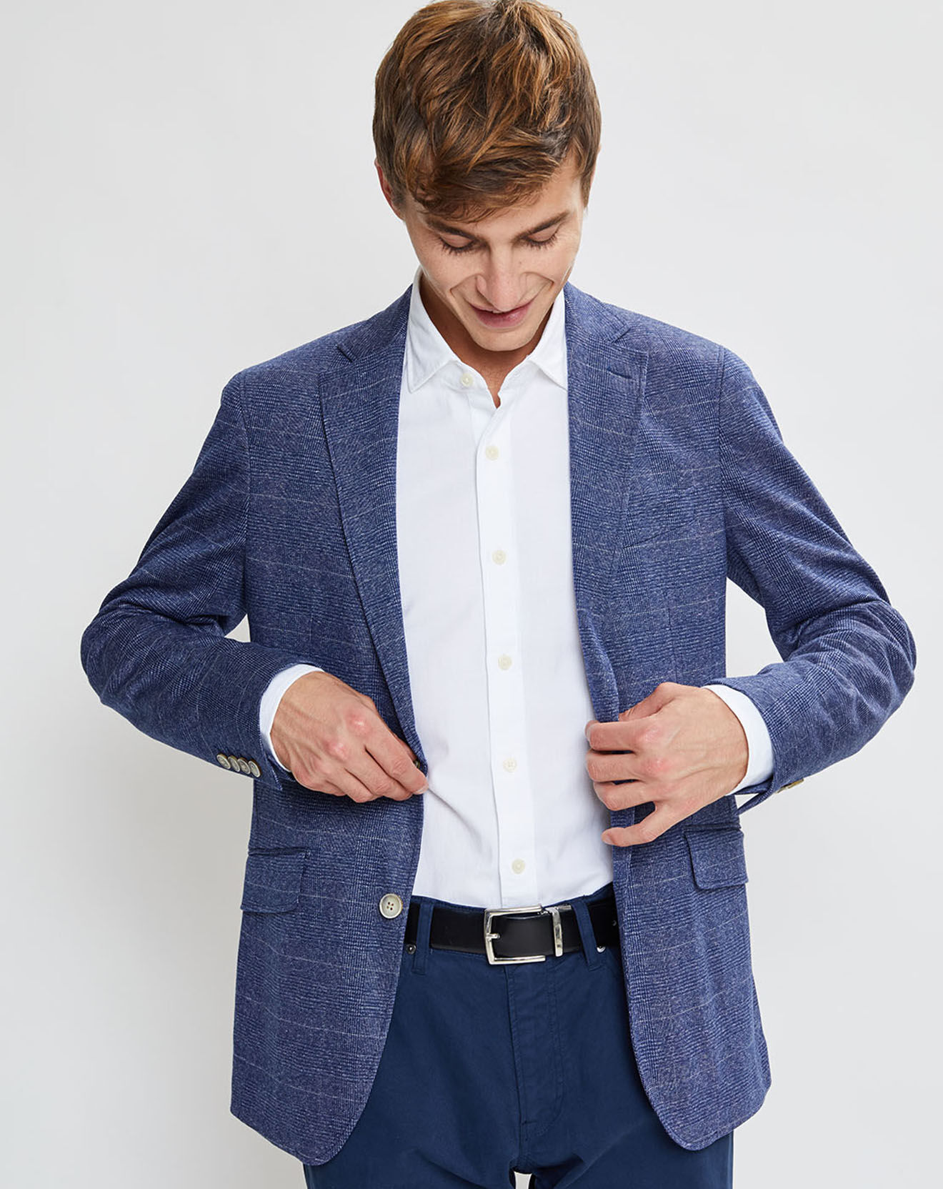 Hackett London Veste Light Prince de Galles bleue