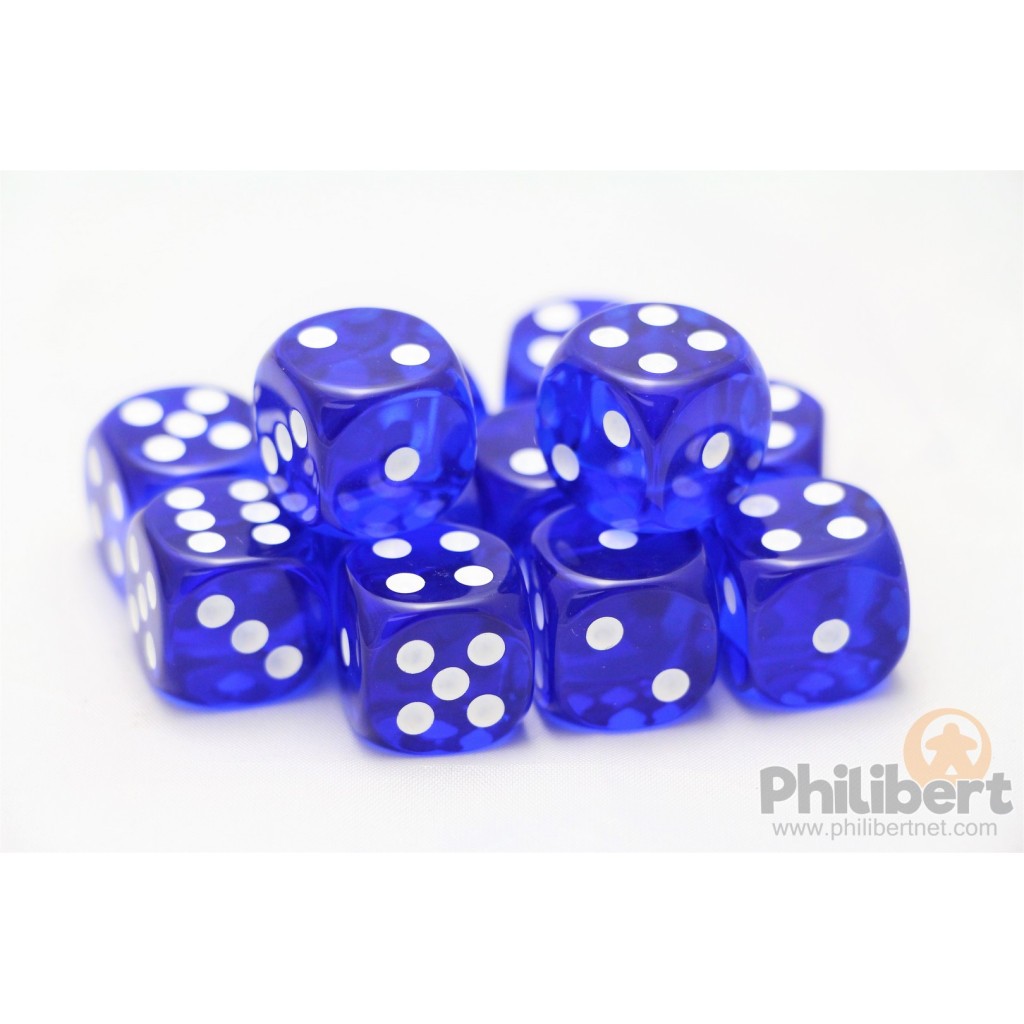Set de 12 Dés 6 Faces Chessex : Translucent