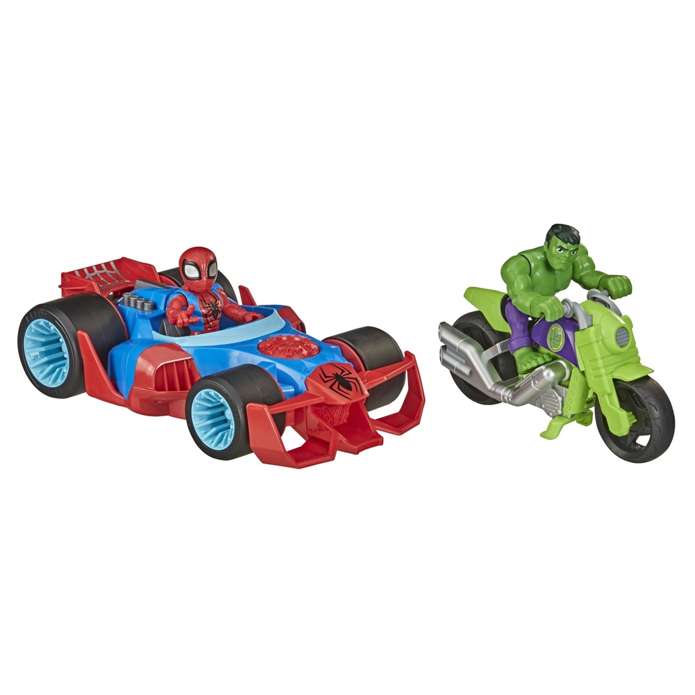 Playskool Heroes Marvel Superhelden-Abenteuer 13 cm Action-Rennfahrzeuge 2er-Pack