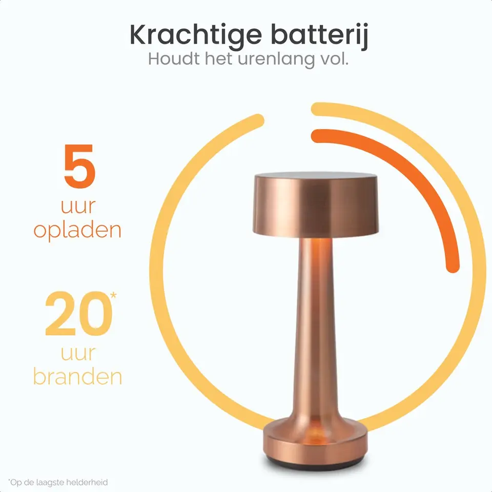Goliving Tafellamp Oplaadbaar – Draadloos en dimbaar – Moderne touch lamp