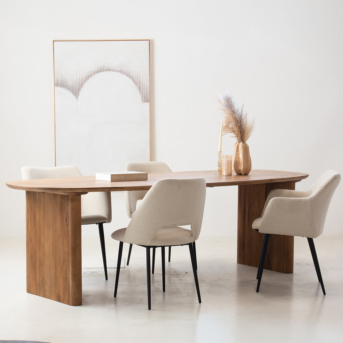 Giga Meubel - Eettafel Ovaal Naturel - 180cm - Mangohout - Aya