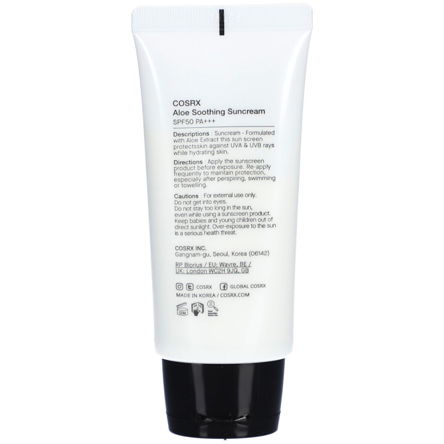 COSRX Aloe Soothing Sun Cream SPF50+