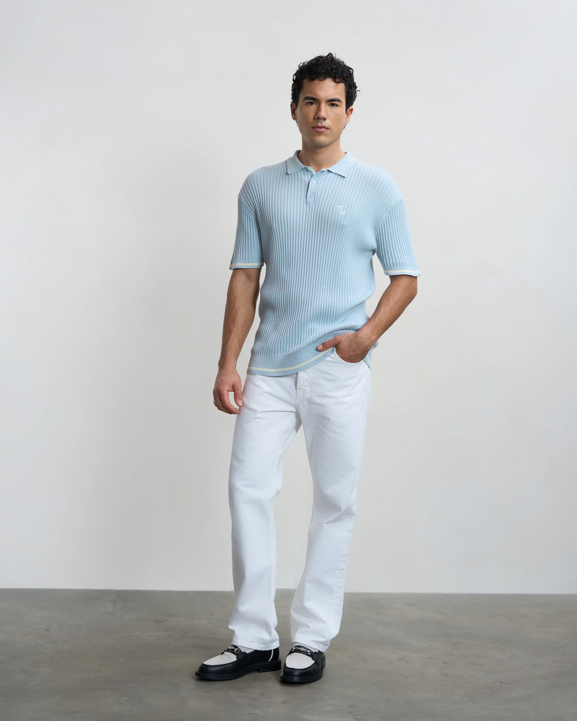 Fine Knit Polo Skyway