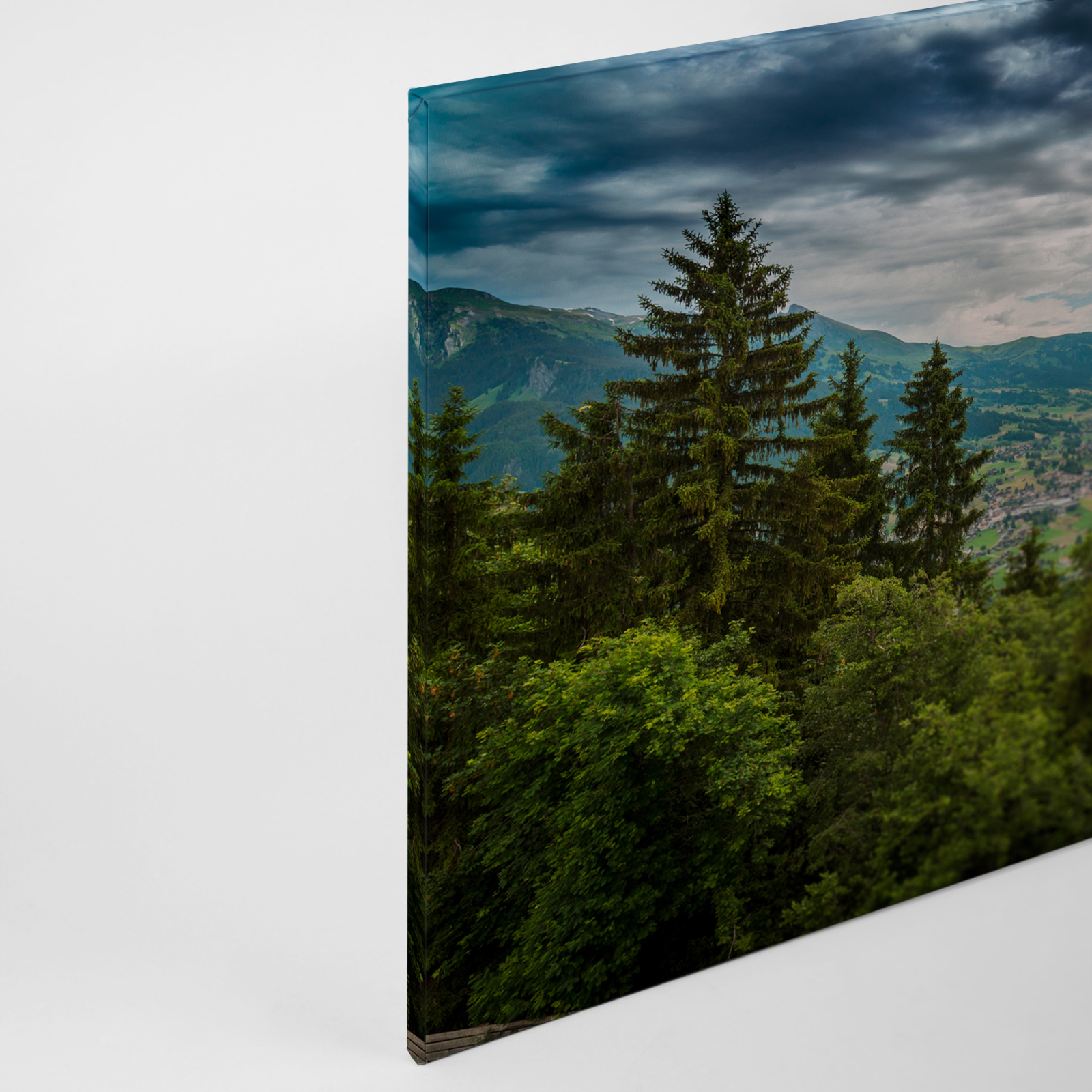 Leinwandbild LANDSCHAFT BERGE - grün - 90x60 cm