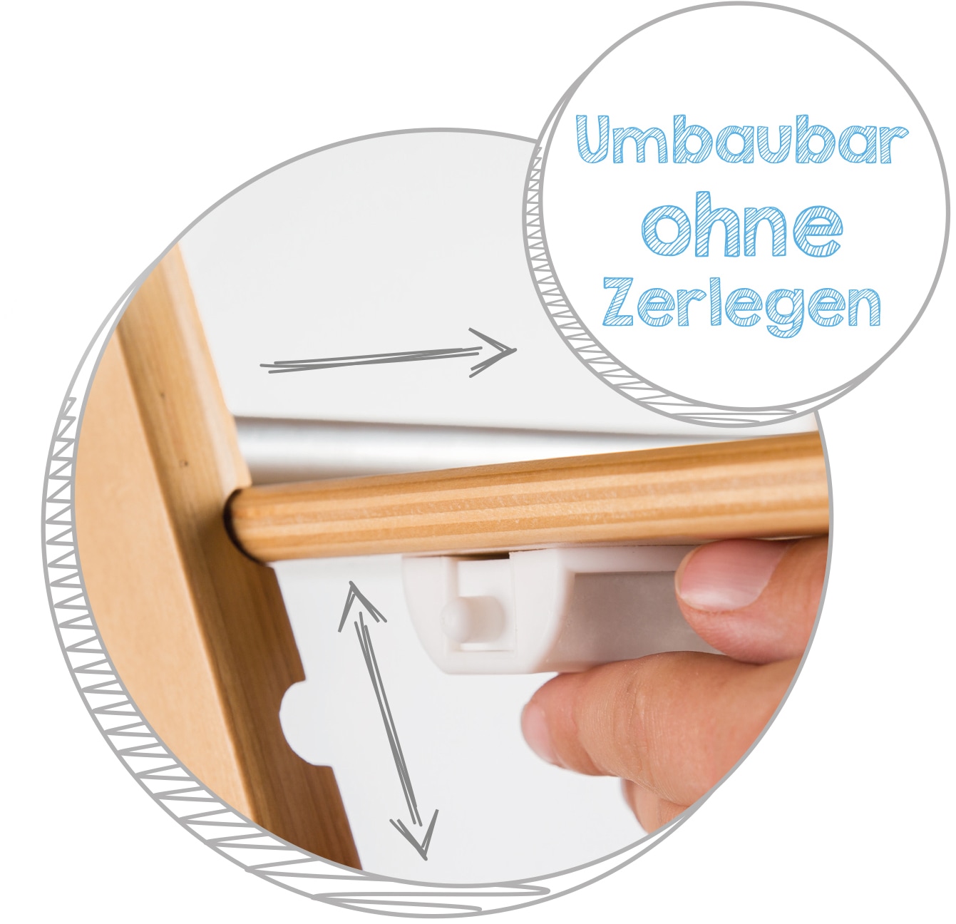 roba® Hochstuhl »Treppenhochstuhl Sit Up Click & Fun, taupe« () aus Holz