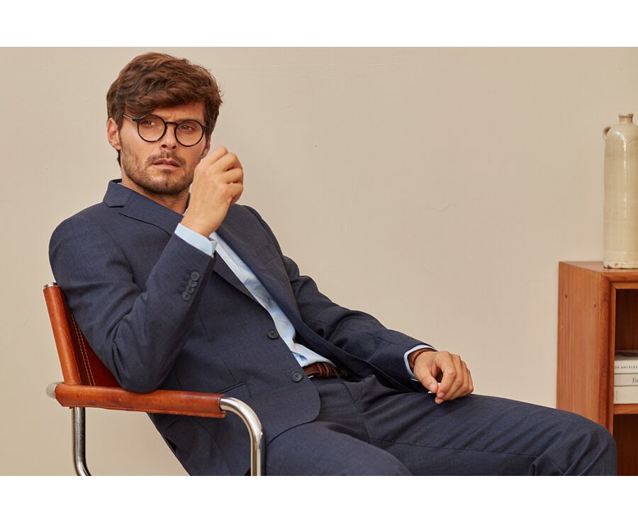 Veste de costume homme Bleu Foncé Chiné - LAZARE