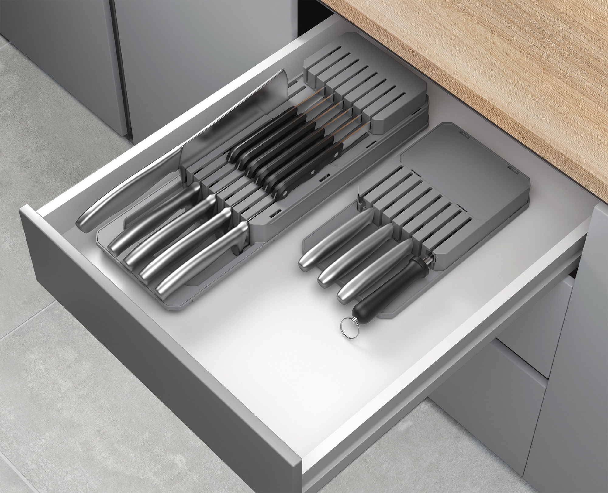 Metaltex Blade-Fit Messer-Organizer Verstellbar mit 3 verschiedenen Ebenen