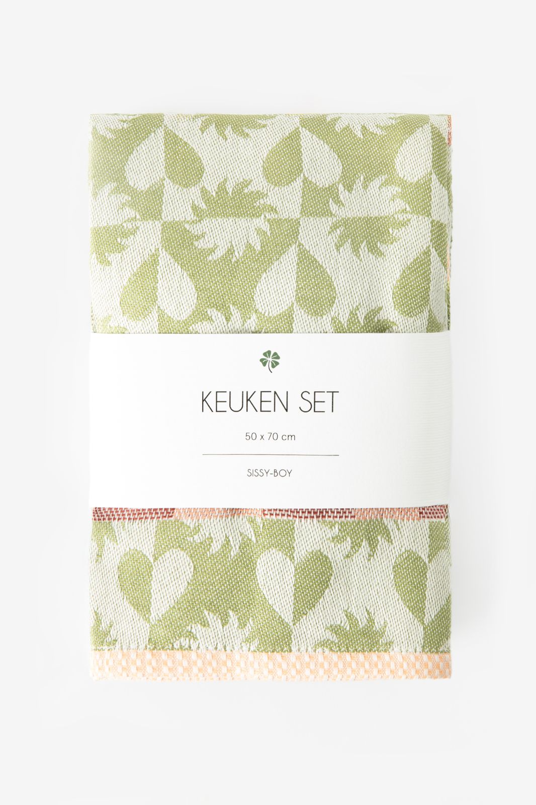Groene handdoek en theedoek