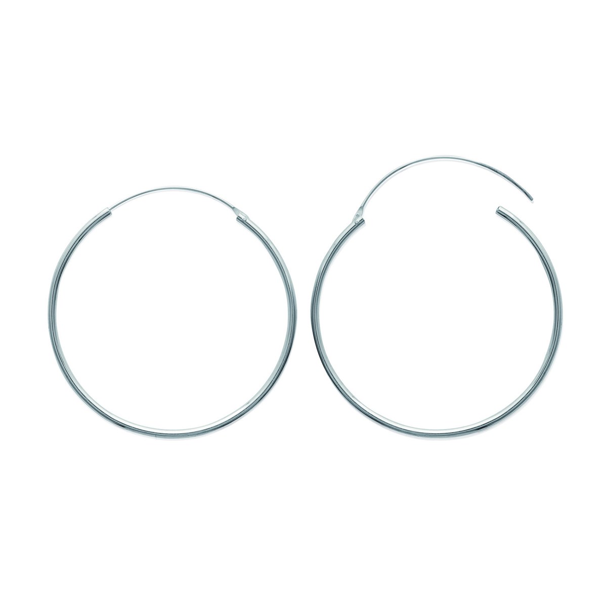 Boucles d'oreilles Brillaxis argent rhodié 60mm