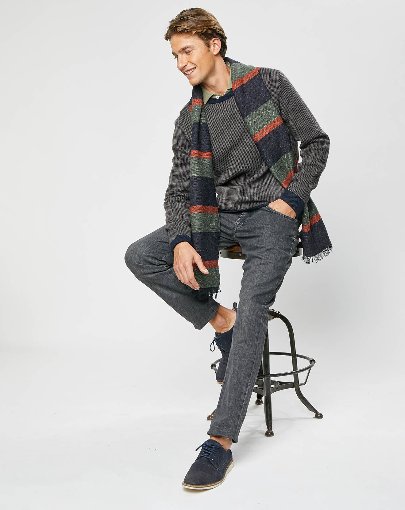 Hackett London Jean Slim Denim Washed gris