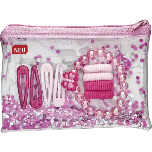 Haarschmuck  Glitzer-Set rosa