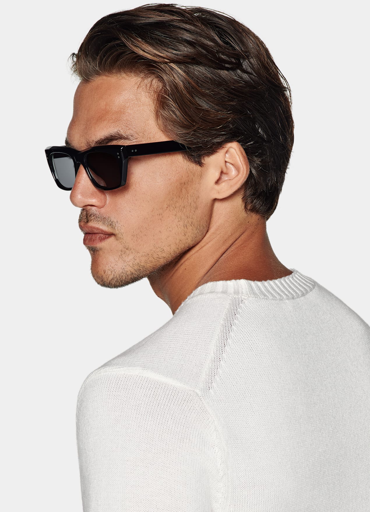 Pull col rond blanc