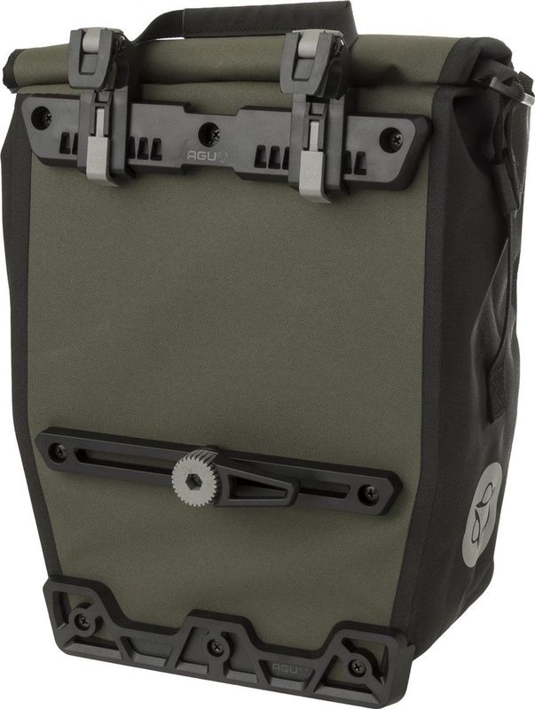AGU Clean Enkele Fietstas Shelter Click'nGo Medium Groen 17L Waterdicht Lichtgewicht Rolltop sluiting