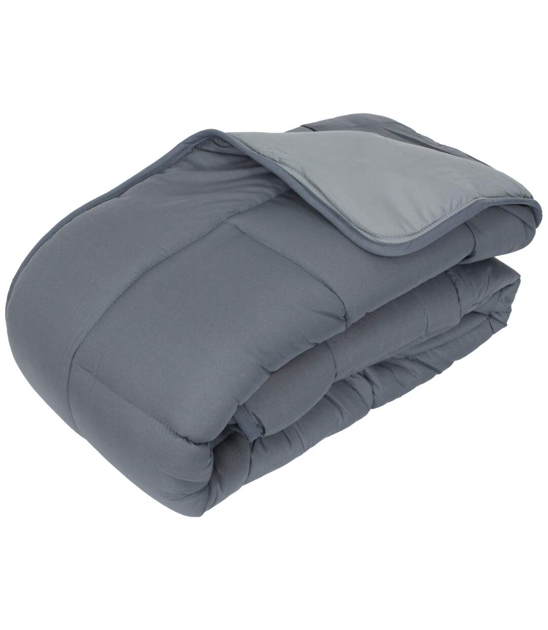 Couette hiver 140x200 cm COCOON BICOLORE Acier/Argent garnissage fibre polyester 400g/m2