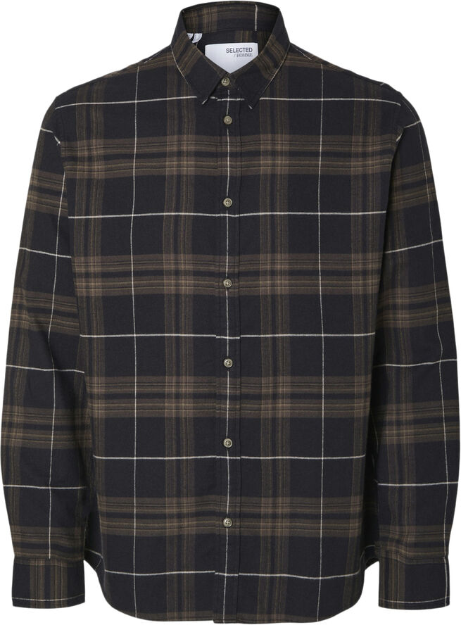 Selected Homme SLHSLIMOWEN-FLANNEL SHIRT LS NOOS Black/morel