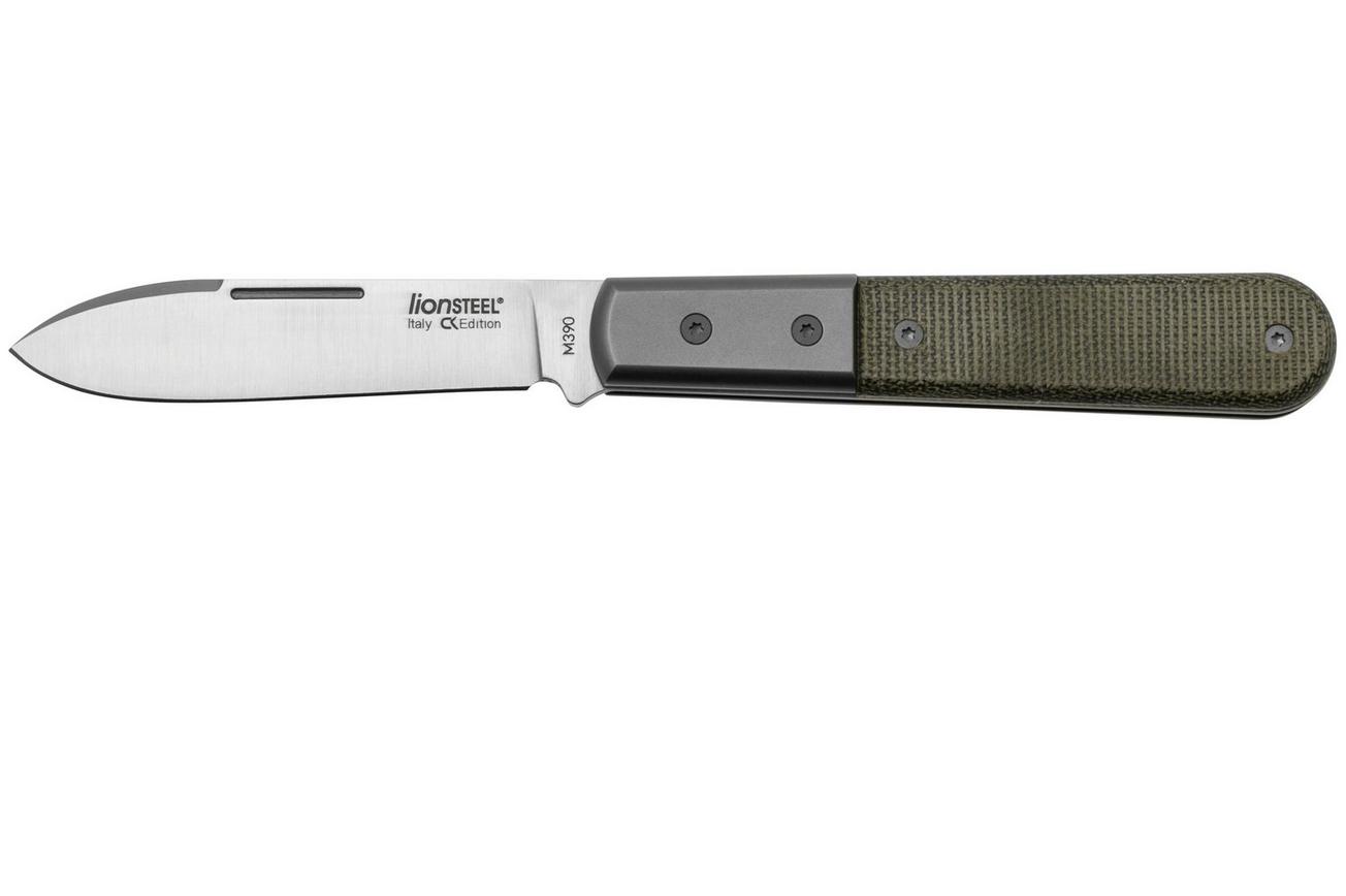 LionSteel Roundhead Barlow CK0111-CVG Green Canvas Micarta, zakmes
