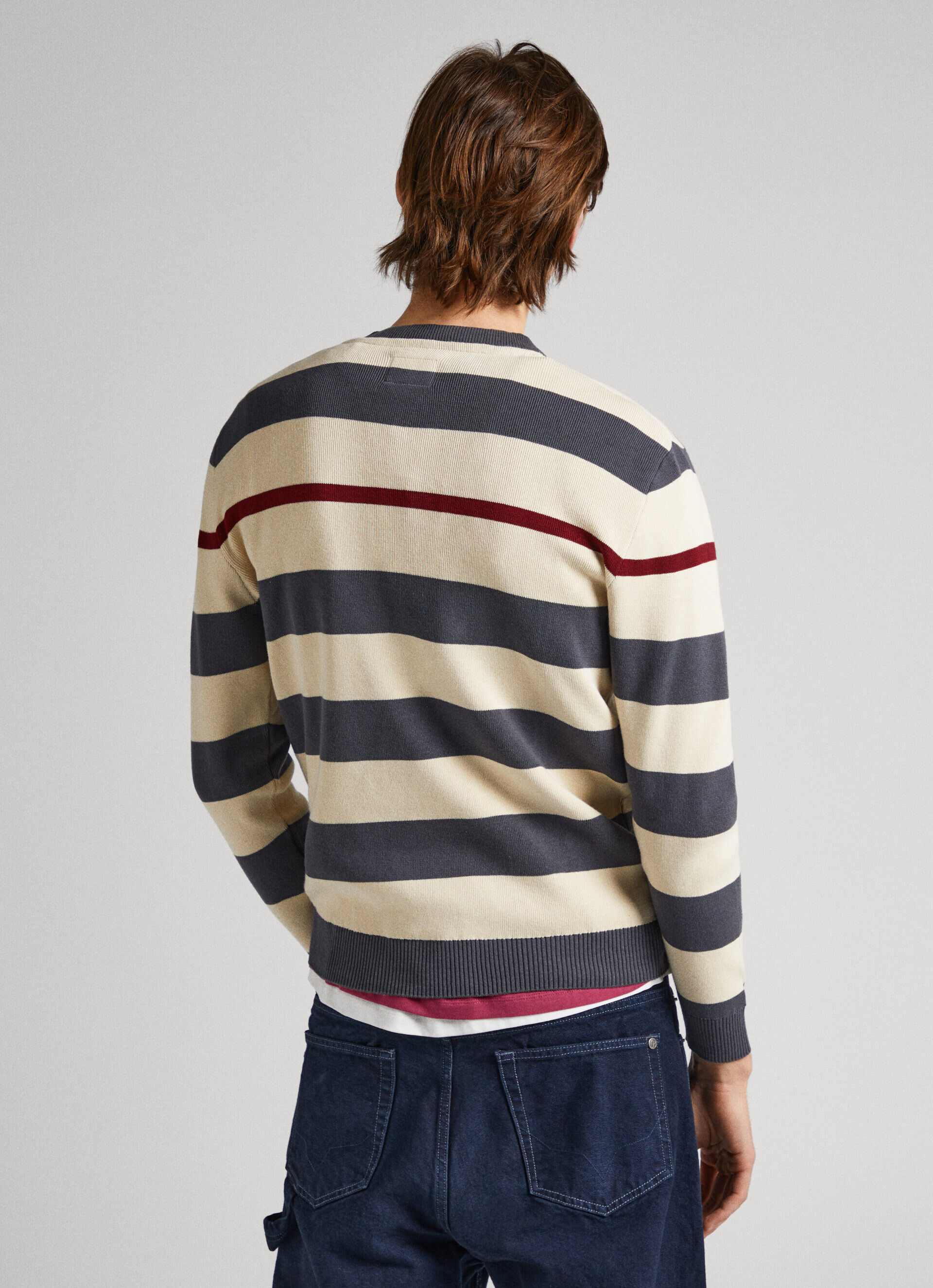 Camisa listrada estilo bretão - cinza trovão
