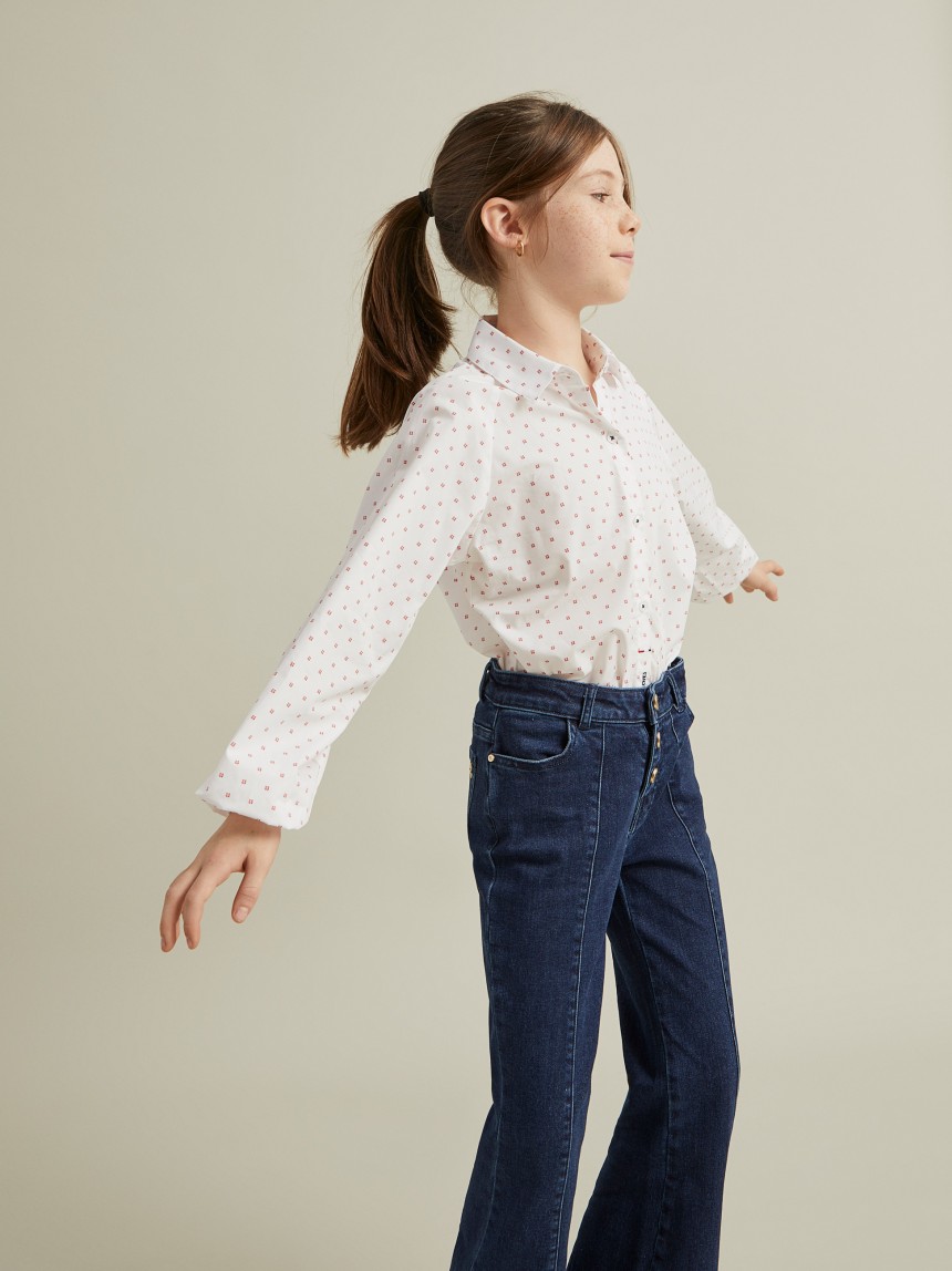 Blusa de algodão com micropadrão leões