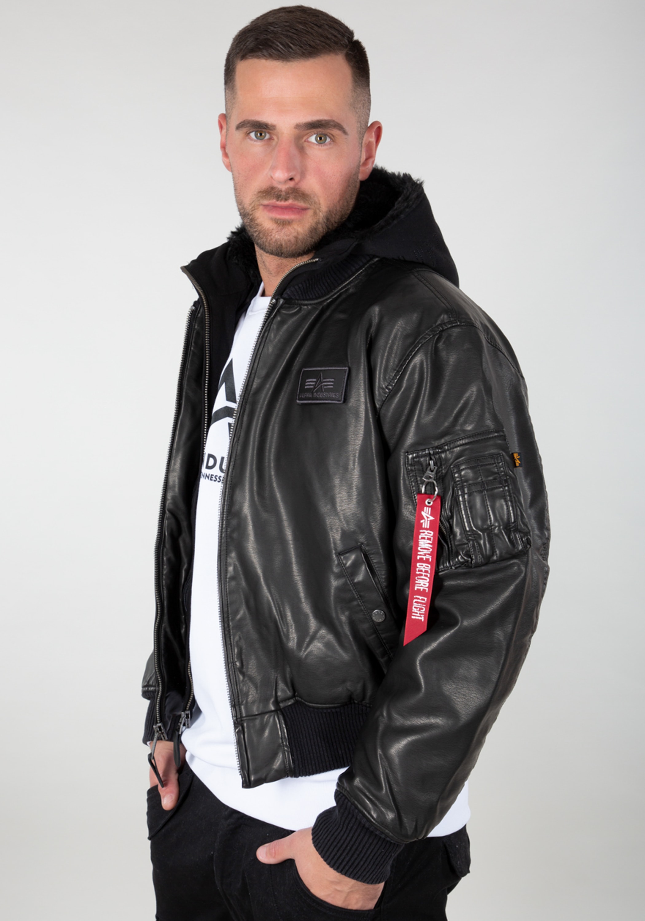 Alpha Industries Lederjacke »MA-1 D-Tec Faux Lether«