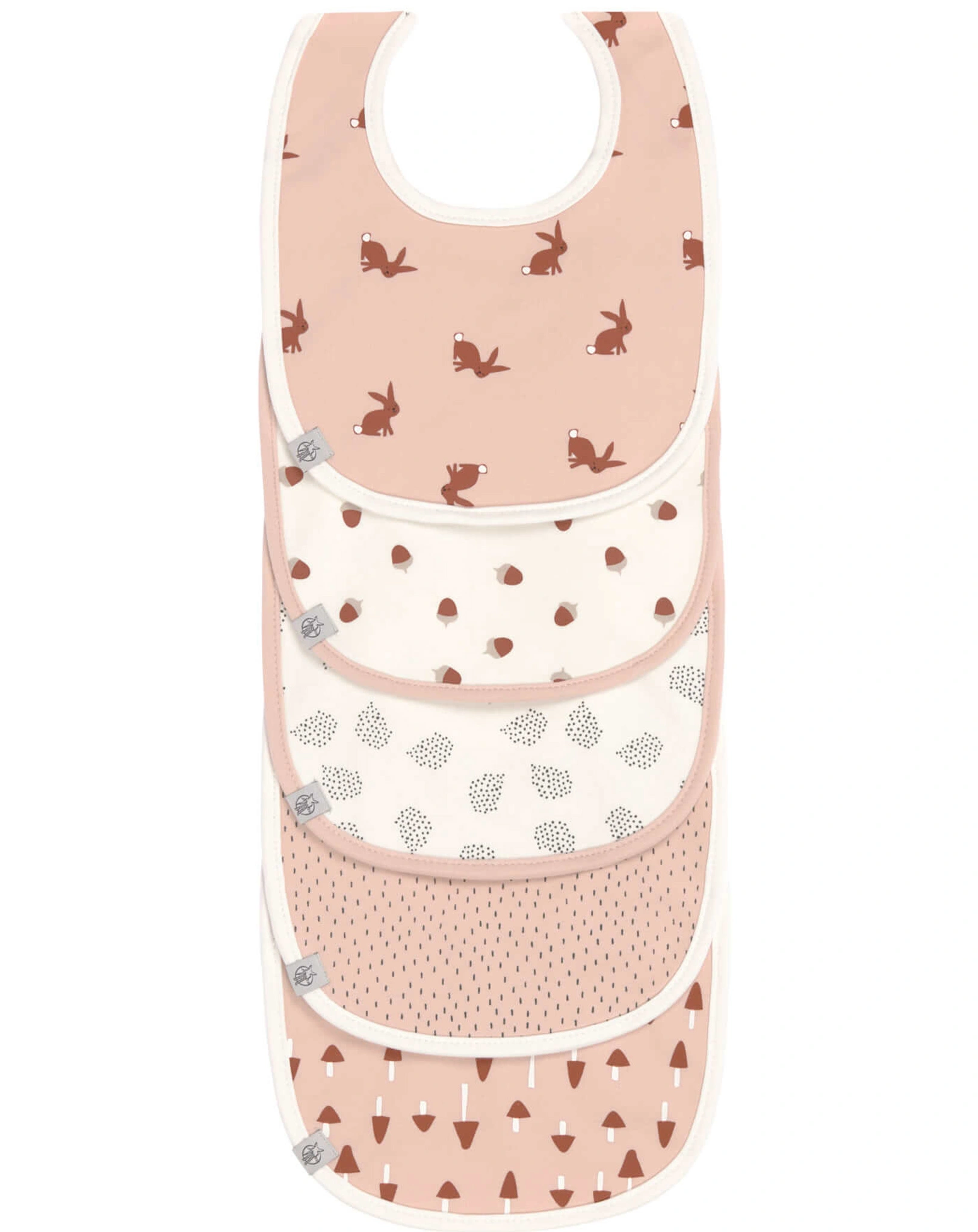 Lätzchen LITTLE FOREST RABBIT 5er-Set in rosa